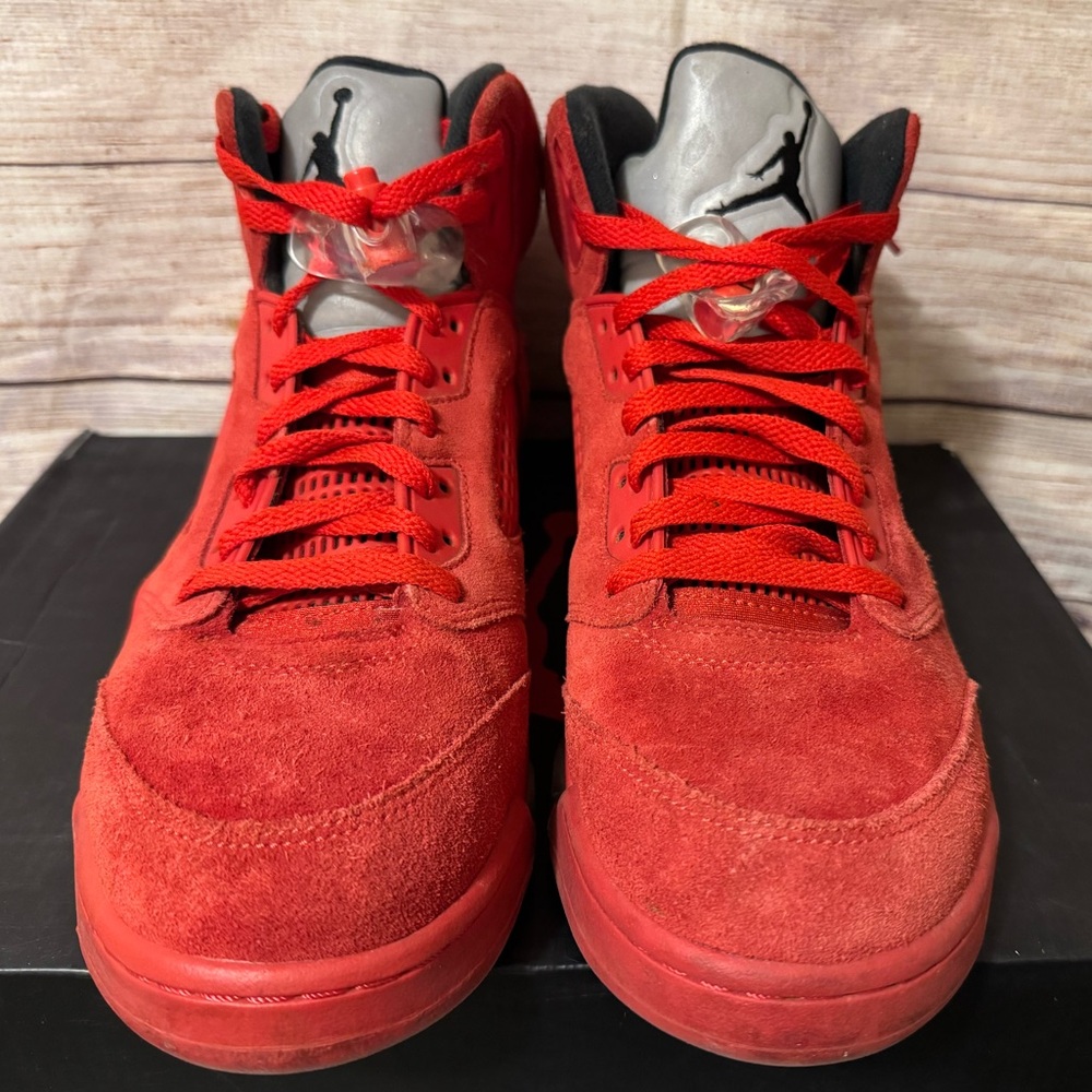 Nike Air Jordan 5 Retro Red Suede Size 10.5 - Picture 2 of 10